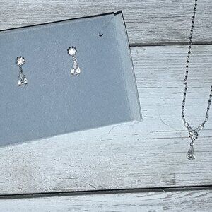 1990s Sparkly Necklace and Earring Set